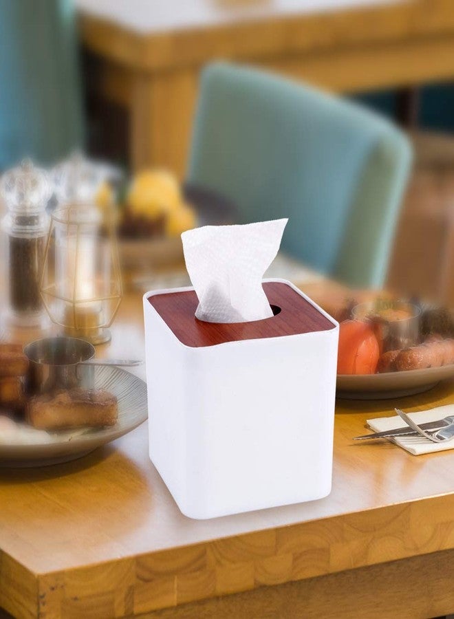 TARGET HYGIENE Table Top Wooden Cover Tissue Box Holder | Pop Up Tissue Dispenser Pop Up Tissue Holder | Free 2 Packet Pop Up Tissue Refill 2 Ply - White - Image 5